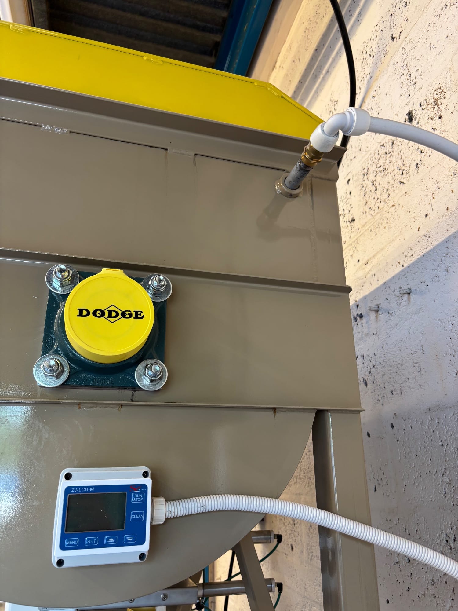 Dodge flange bearing and flow meter controller